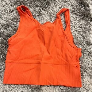 lululemon athletica Vibrant Orange Ribbed Tank